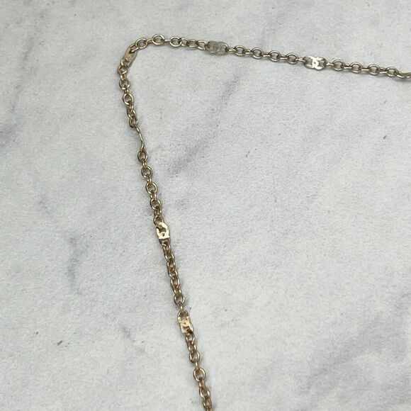 Gold Tone Faux Turquoise Spinning Pendant Necklace - Picture 5 of 11